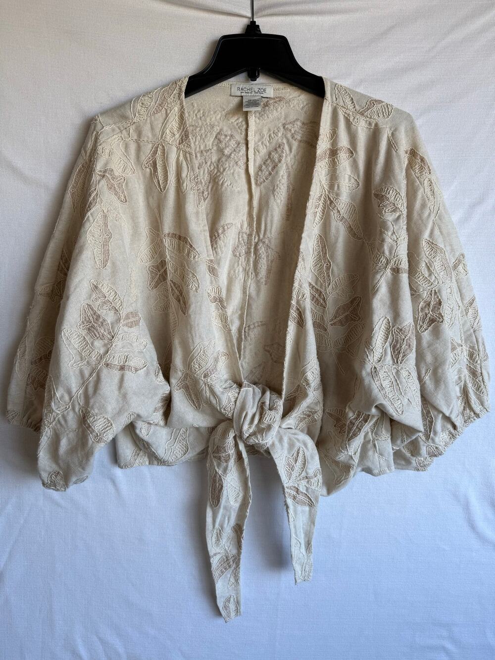 Rachel Zoe open-front tie-wrap top/jacket.